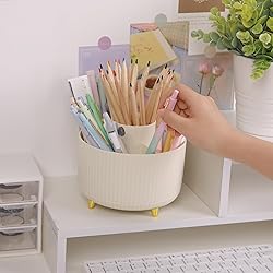 SKYDUE 360 Rotating Plastic Desk Pen Organizer with