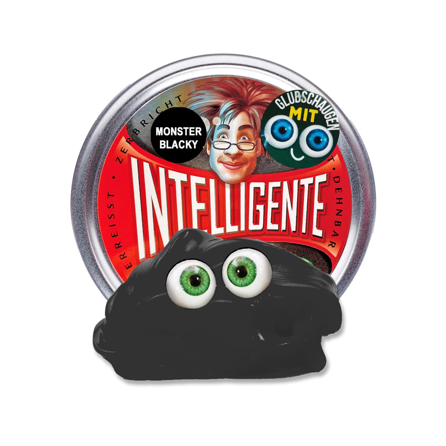 Intelligente Knete - The Original! Monster Blacky with Googly Eyes - Children's Clay and Therapy Putty in One - Better than Any Stress Ball! For Children and Adults (Standard Tub, 80g)