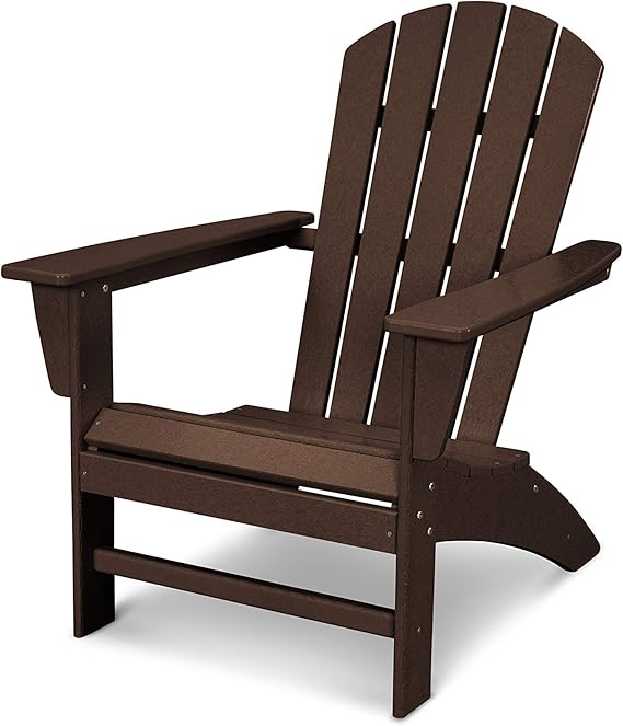 Amazon.com : POLYWOOD Nautical Adirondack Chair, Mahogany : Garden