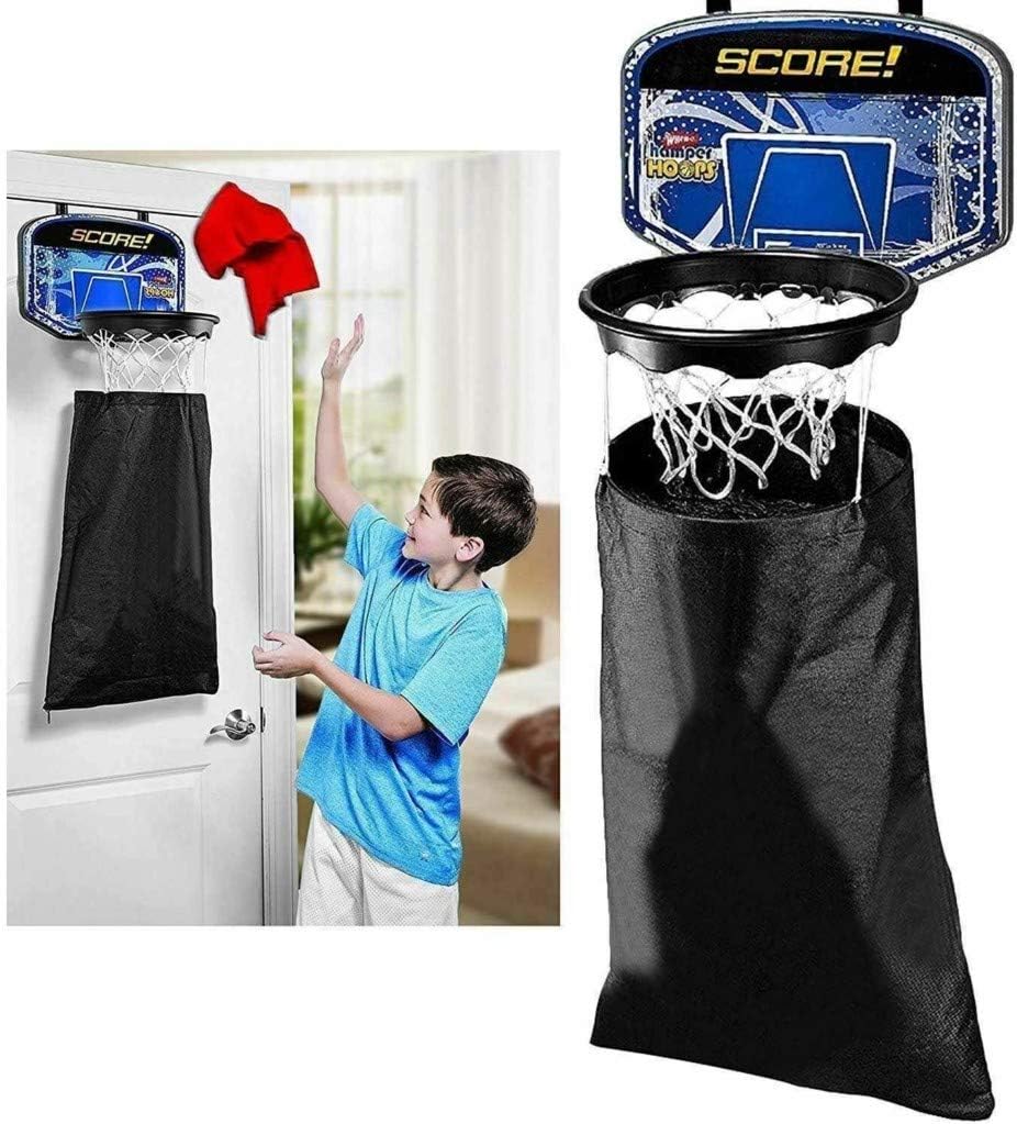 Goldstar Kids Laundry Basketball Hoop Hamper Net Door Hanging Bedroom Clothes Basket Bag Room Storage Bin Novelty Fun Game Slam Dunk