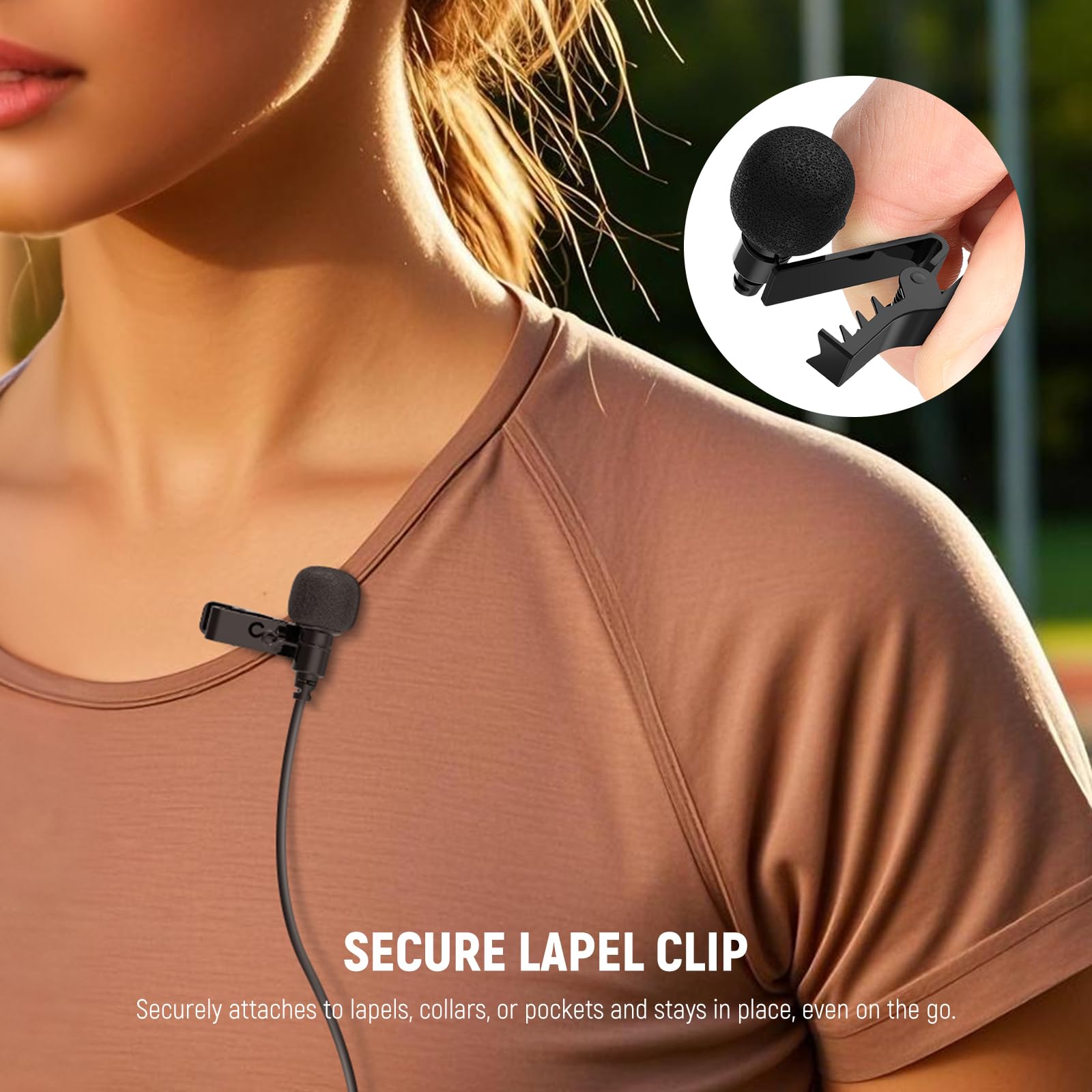 NEEWER Mini Lavalier Microphone (2 Pack), 6.6ft/2m Clip On Wired Condenser Lapel Mic with 3.5mm TRS Plug, Compatible with DJI Mic 2, Rode Wireless Go II, NEEWER CM28 CM31 Camera, LM5