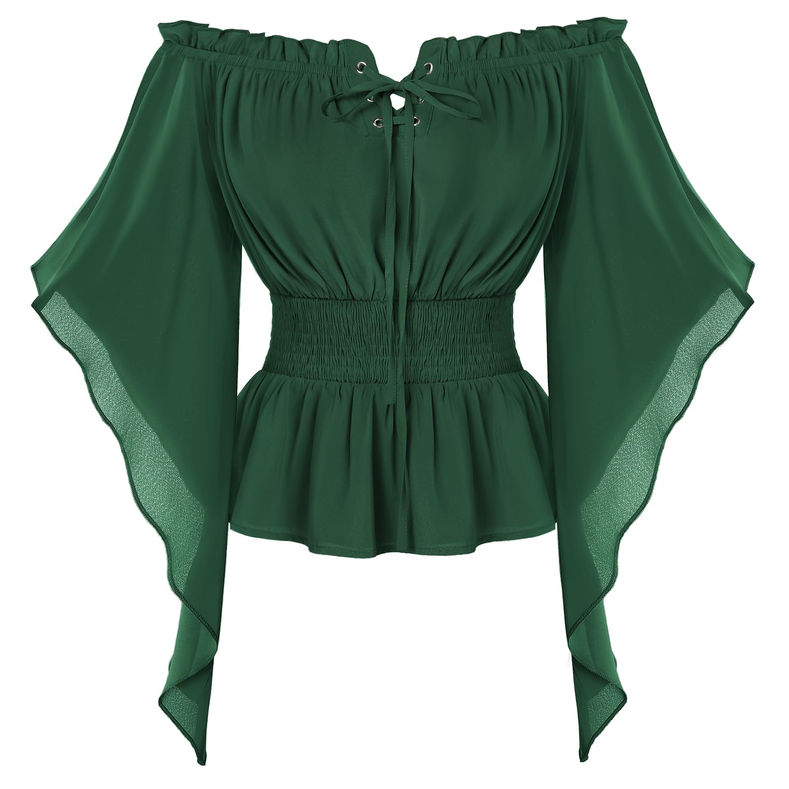 SCARLET DARKNESS Women Gothic Pirate Top Halloween Carnival Cosplay Festival Viking Top Green XXL