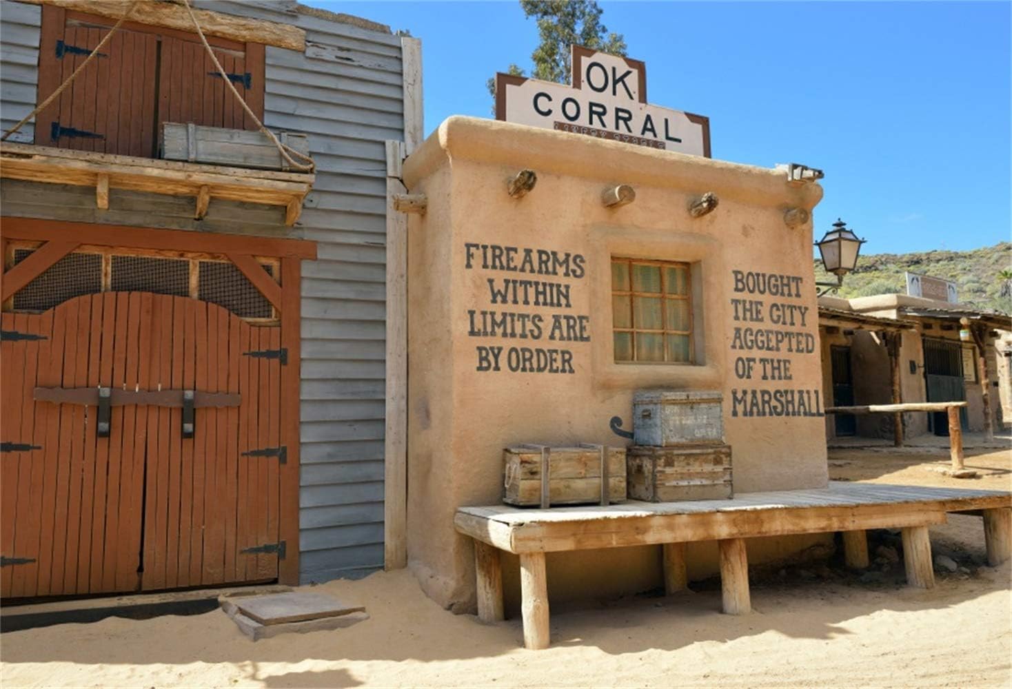7x5ft Wild West Gunsmith Shop Vinyl Photography Background Desolate