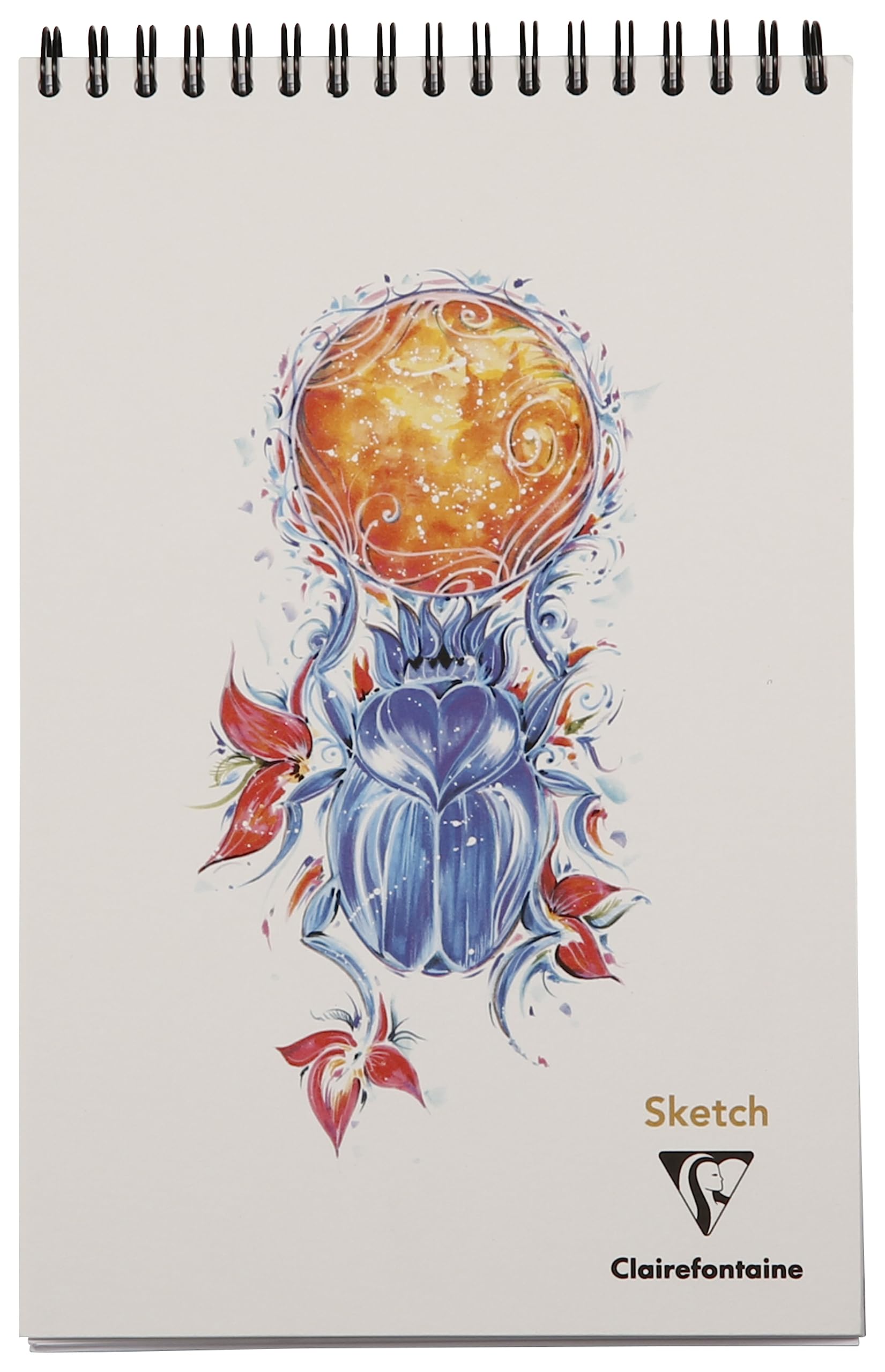 Clairefontaine - Ref 975406C - Tutankhamun Special Edition Sketch Wirebound Sketchpad (60 Sheets) - A5+ in Size, 90gsm Drawing Paper - Random Cover Design