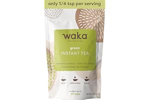 WAKA COFFEE Waka Instant Green Tea Mix, Original - 100% Tea Leaves, No Additives, Unsweetened Sample/Travel Size Tea Powder - Easy Quick Hot and Iced Teas, Up to 20 Cups or 5 Quarts (.45oz)