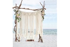 Flber Macrame Wall Hanging Boho Wedding Hanger Cotton Handmade Wall Art Home Wall Decor,42"x 35"