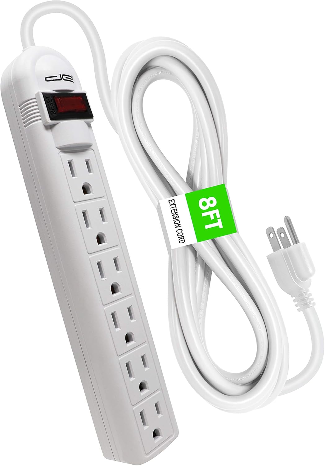 Amazon Com Digital Energy 6 Outlet Surge Protector Power Strip With 8 Ft Long Extension Cord White Etl Listed Ul Standard Home Audio Theater