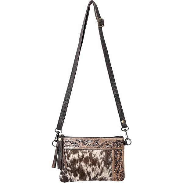 HOPOFLY Star-Shaped Crossbody Bag For Women - Cotton Canvas & Leather With Butterfly Print, Adjustable Strap