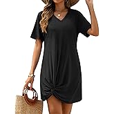 AI'MAGE Swimsuit Cover Ups for Women Short Sleeve Bathing Suit Coverup Casual Bikini Swimwear Beach Cover Up Dress S-XXL