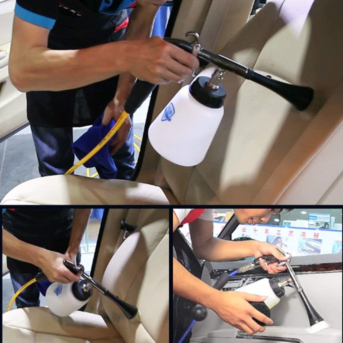 Cretee 1L Car Cleaning Gun Foamaster Washing Cleaner Kit with 2 Set Nozzle Sprayer Connector(8 Atmospheric Pressure Needed): Automotive