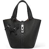 Kadynow Tote Bag for Women Vegan Leather Bucket Purse for Women Top Handle Handbag Shoulder Bag with Detachable Small Purse