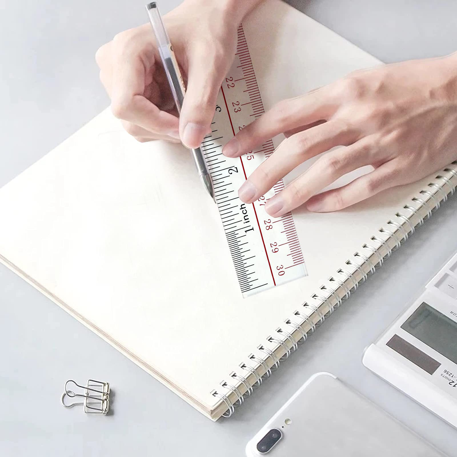 12 Inch Ruler Picture Mua Adisalyd Ruler 12 inch, Clear Plastic 12 inch Ruler, Apply to ...