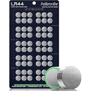 60 Pack LR44 Batteries, AG13 A76 L1154F SR44 lr 44 Button Coin Cell Battery | 1.5V Alkaline for Toys Thermometers Kitchen Sca