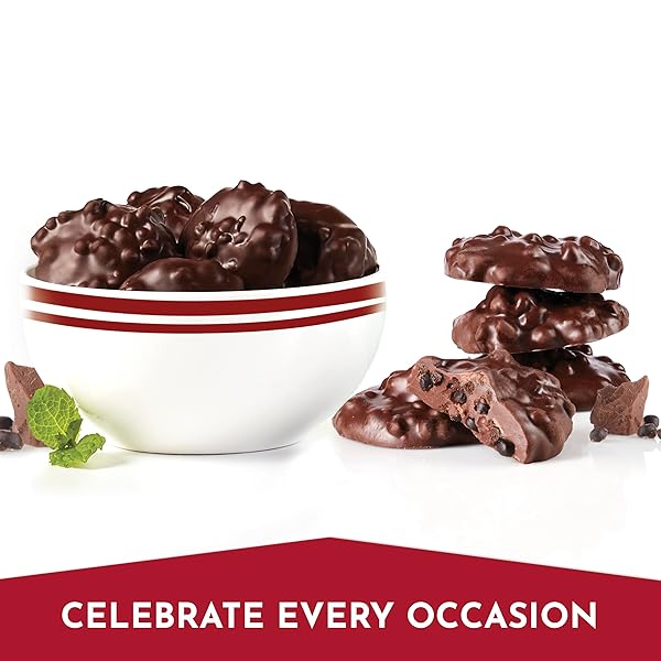 FANNIE MAY, MILK CHOCOLATE CANDY, MINT CHOCOLATE COOKIE CLUSTERS, TWO 16 OZ BAGS