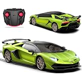 AEROQUEST 1:24 Lamborghini Remote Control Car （Aventador SVJ-Green） | Officially Licensed,Birthday Gift,Toys for ages 3-8,Electric Sport Racing,front-light ,2.4GHz-supports multi-play