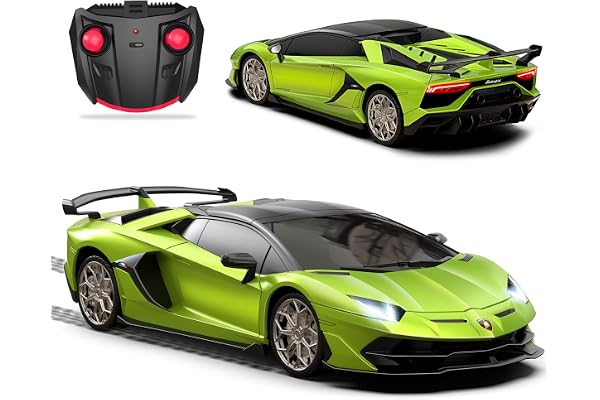 AEROQUEST 1:24 Lamborghini Remote Control Car （Aventador SVJ-Green） | Officially Licensed,Birthday Gift,Toys for ages 3-8,Ele