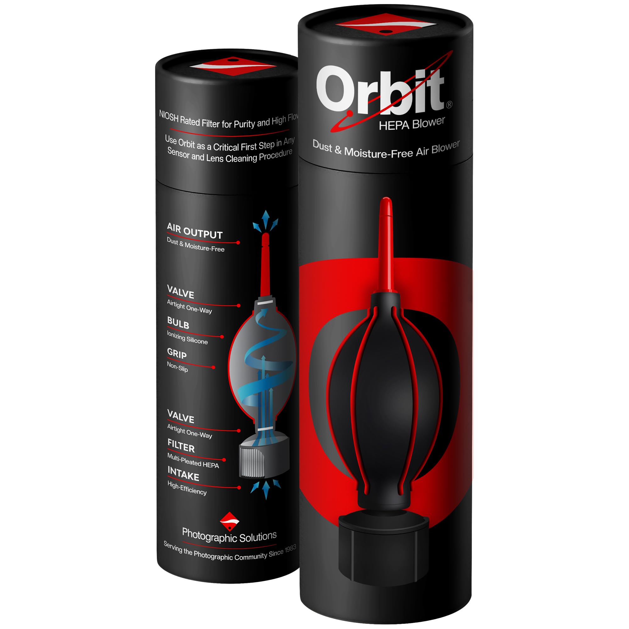 Orbit Blower with HEPA Filter - Air Blower Camera and Lens Cleaner - Camera Sensor Blower - for All Cameras, Sensors, Electronics and Sensitive Equipment - Dust Free Air Blower