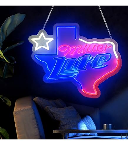 Urby Miller Lite Texas Neon Sign Neon Light Beer Bar Pub