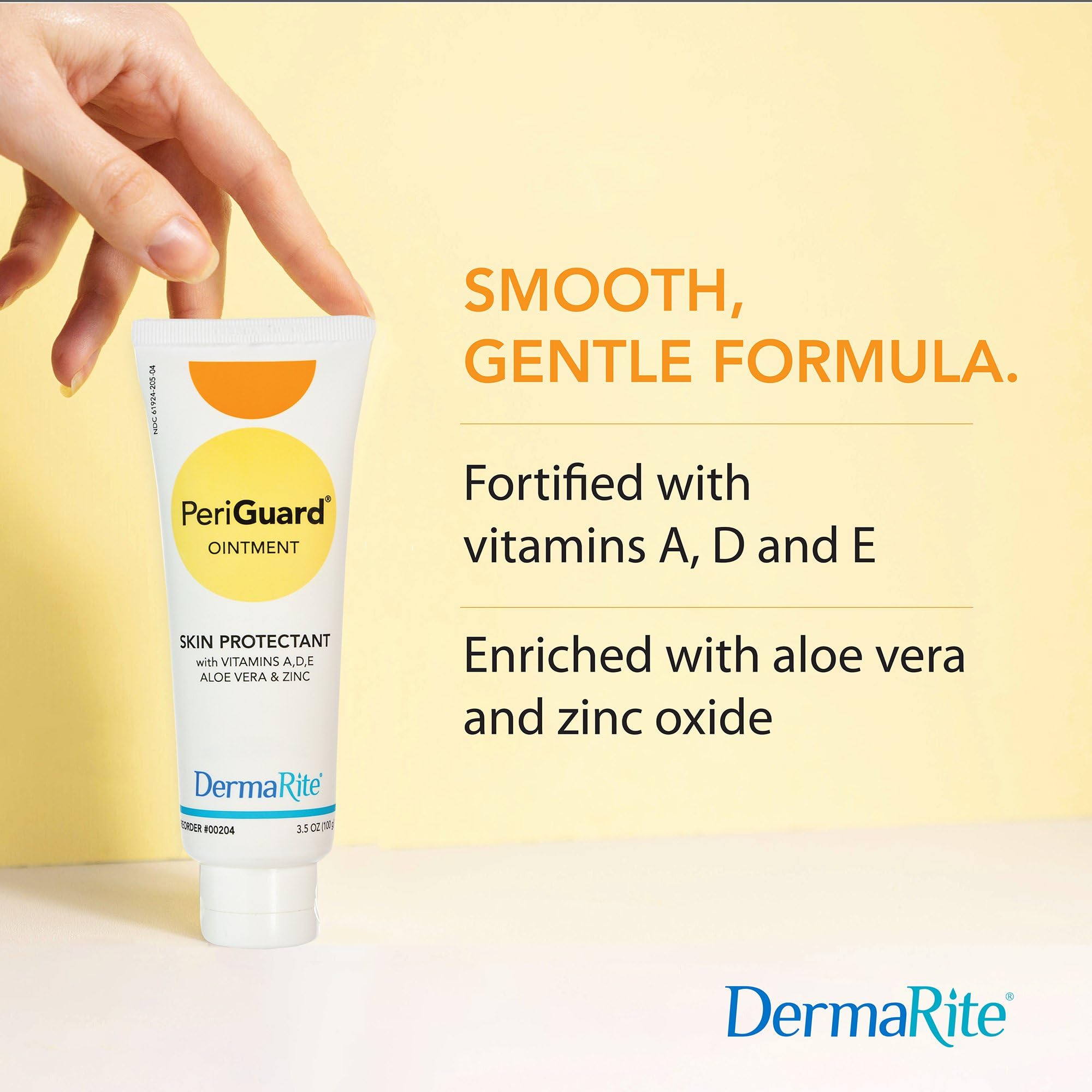 DermaRite's PeriGuard Ointment Skin Protectant - Vitamins A, D, E, Aloe Vera & Zinc, Goes on Clear, Easy to Remove - 3.5 oz. Tube, 2 Count