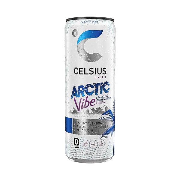 CELSIUS ARCTIC VIBE SPARKLING FROZEN BERRY, FUNCTIONAL ENERGY DRINK, 12 FL OZ (PACK OF 12)