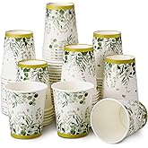Panelee 64 Pcs Wedding Disposable Cups Bulk Eucalyptus Sage Green Coffee Cups for Wedding Bridal Shower Baby Shower, Birthday & Holidays