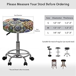 LJMKZJN Boho Flower Round Bar Stool Covers for