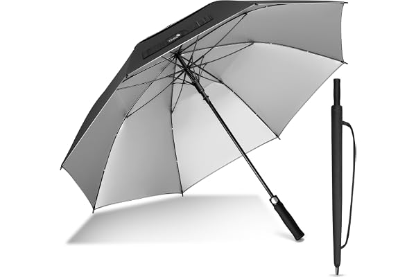 ZOMAKE Windproof Golf Umbrella UV Protection 62/68 Inch, Extra Large Golf Umbrellas Sun Protection A
