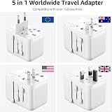 hotimy Universal Travel Adapter 4 USB C PD UK US EU AU Plug Worldwide 10A Fuses view 2