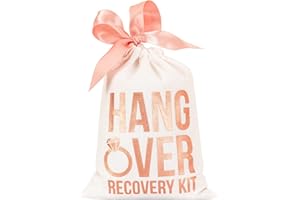 MEJOY 10pcs Wedding Party Favor Bags,Rose Gold Foil Gift Bags,HANGOVER Bags, Hangover Kit Bags for Bridal Shower Bachelorette