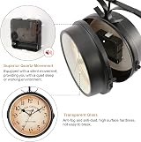 Dyna-Living Double Sided Wall Clock Vintage Outdoor Garden 33x9x31cm view 3