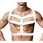 KKmeter Men's Strong Body Chest Nylon Harness Elastic Support Brace Club Wear Costumes