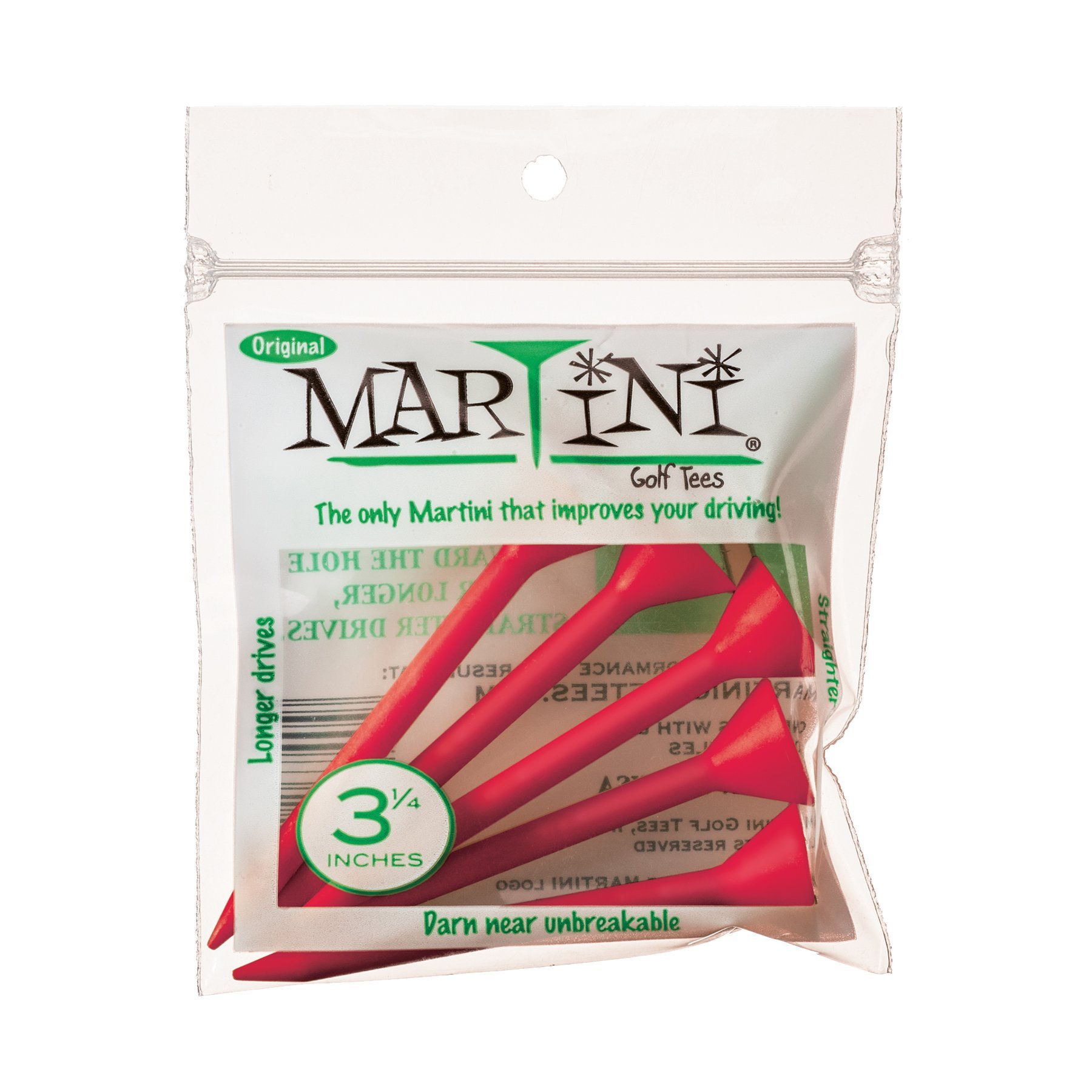 MARTINI Golf Tees 3-1/4" Durable Plastic Tees (5 Pack), Flame, 3.25 (DMT003-FLAME)