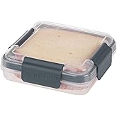 SnapLock by Progressive Sandwich To-Go Container - Gray, Easy-To-Open, Leak-Proof Silicone Seal, Snap-Off Lid, Stackable, BPA