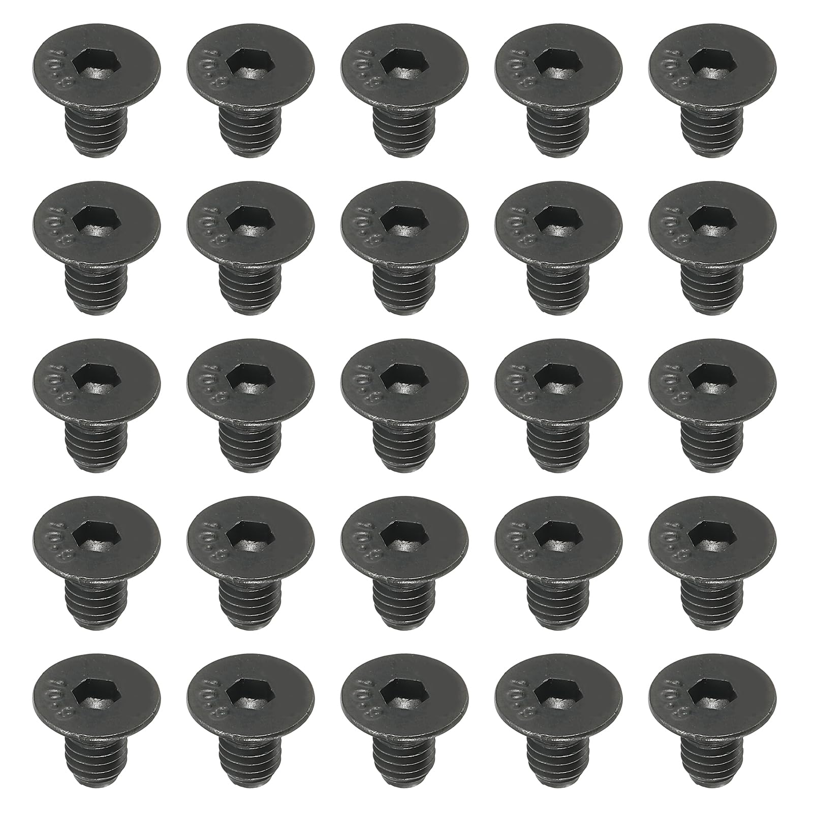 PATIKIL M6 x 10 mm Flat Head Socket Cap Screws, 50 Pack Flat Countersunk Bolts Medium Carbon Steel Hex Socket Drive Machine Screws Full Thread Black Oxide Grade 10.9