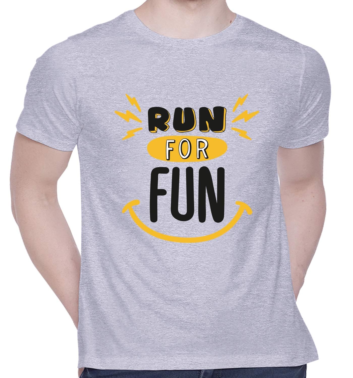 CreativiT Graphic Printed TShirt for Unisex Run for Fun Tshirt