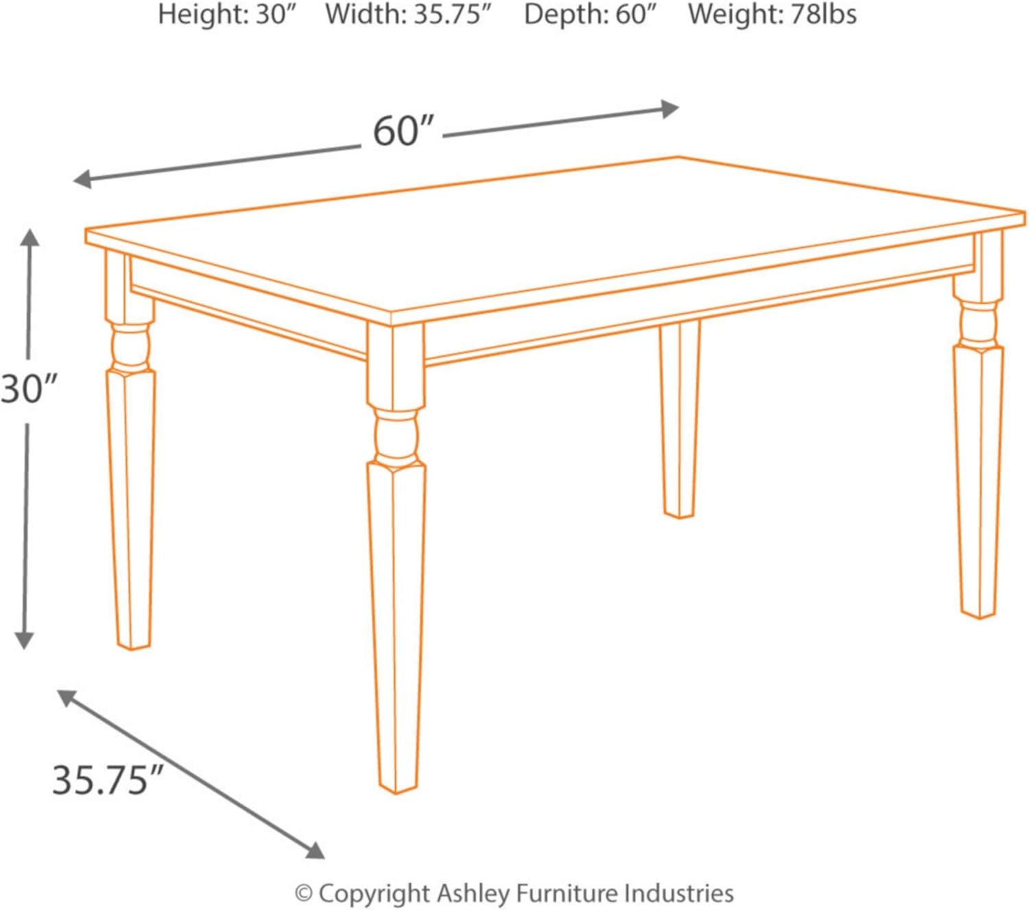 Signature Design by Ashley Whitesburg Dining Room Table, Brown/Cottage White - Tables