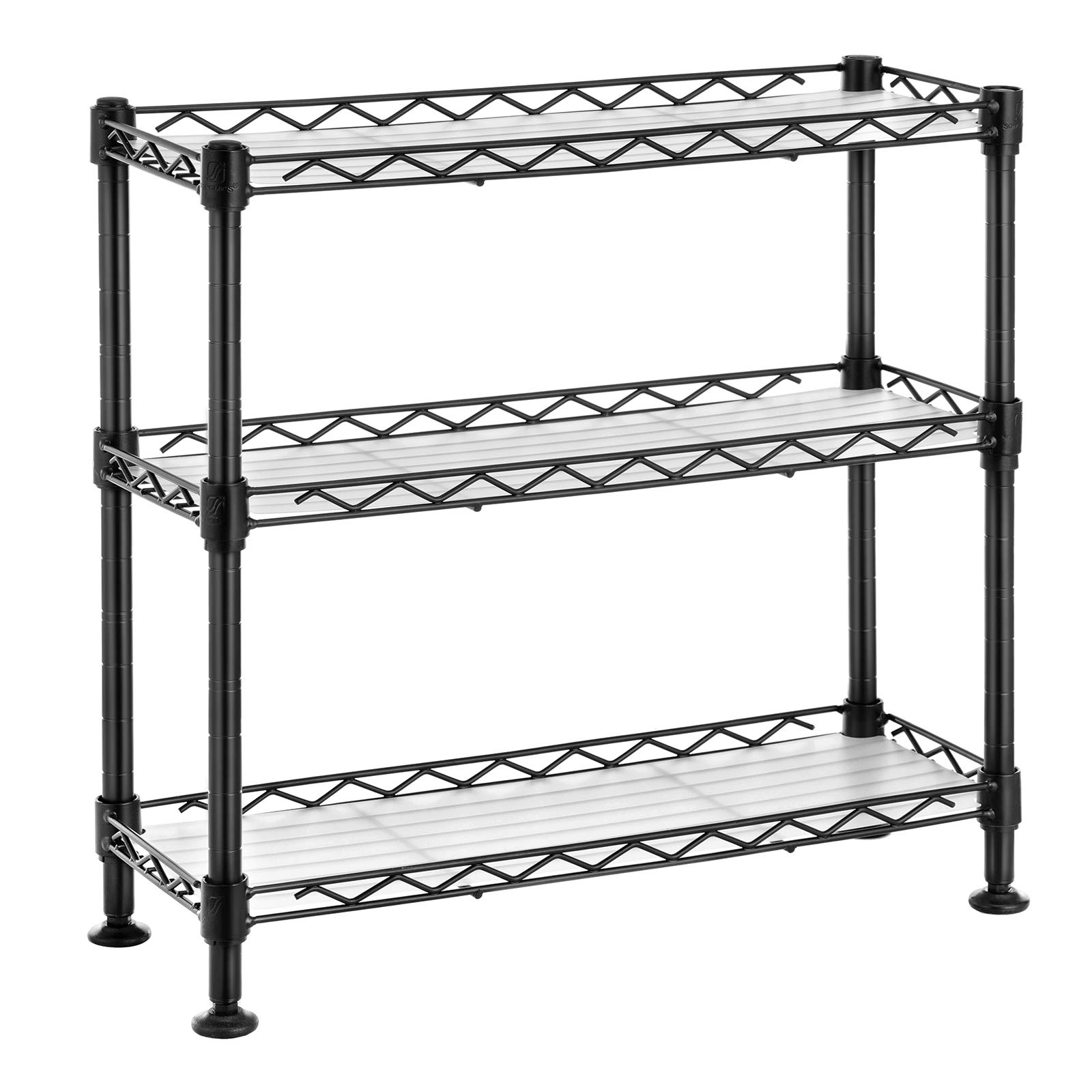 SONGMICS 3-Tier Spice Rack, Metal Kitchen Counter Shelf with PP Sheets, Adjustable Shelves, Jar Rack, 40 x 15 x 39.5 cm