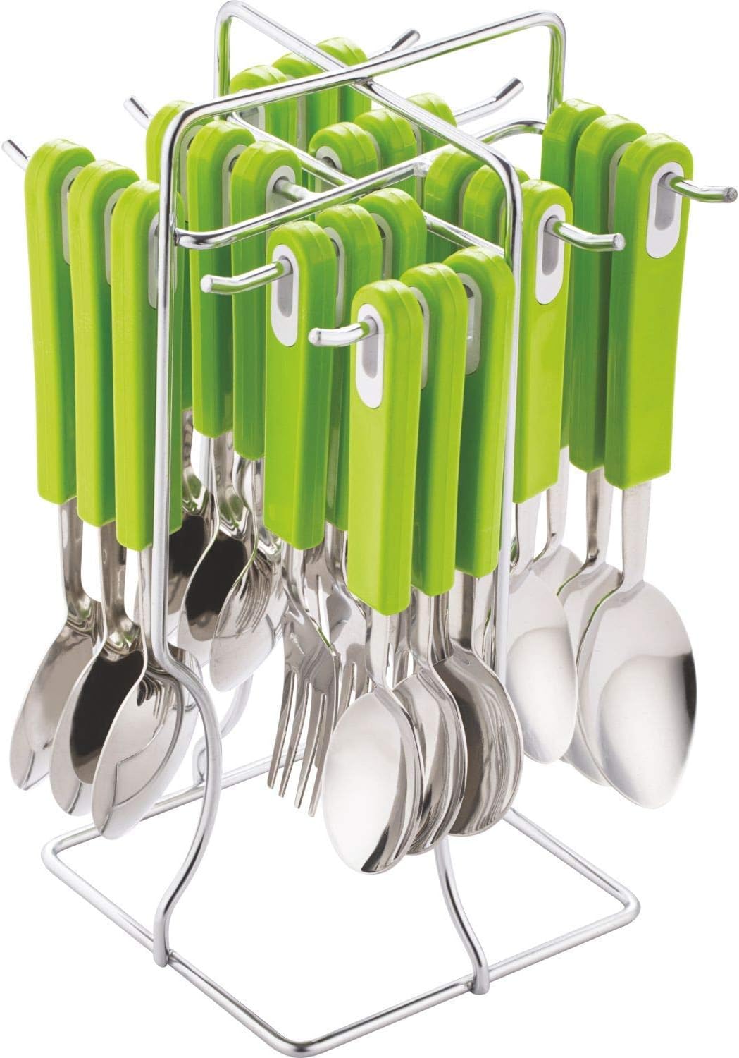 KitchenWellness Stainless Steel revolving Cutlery Set for Dining Table with Stand