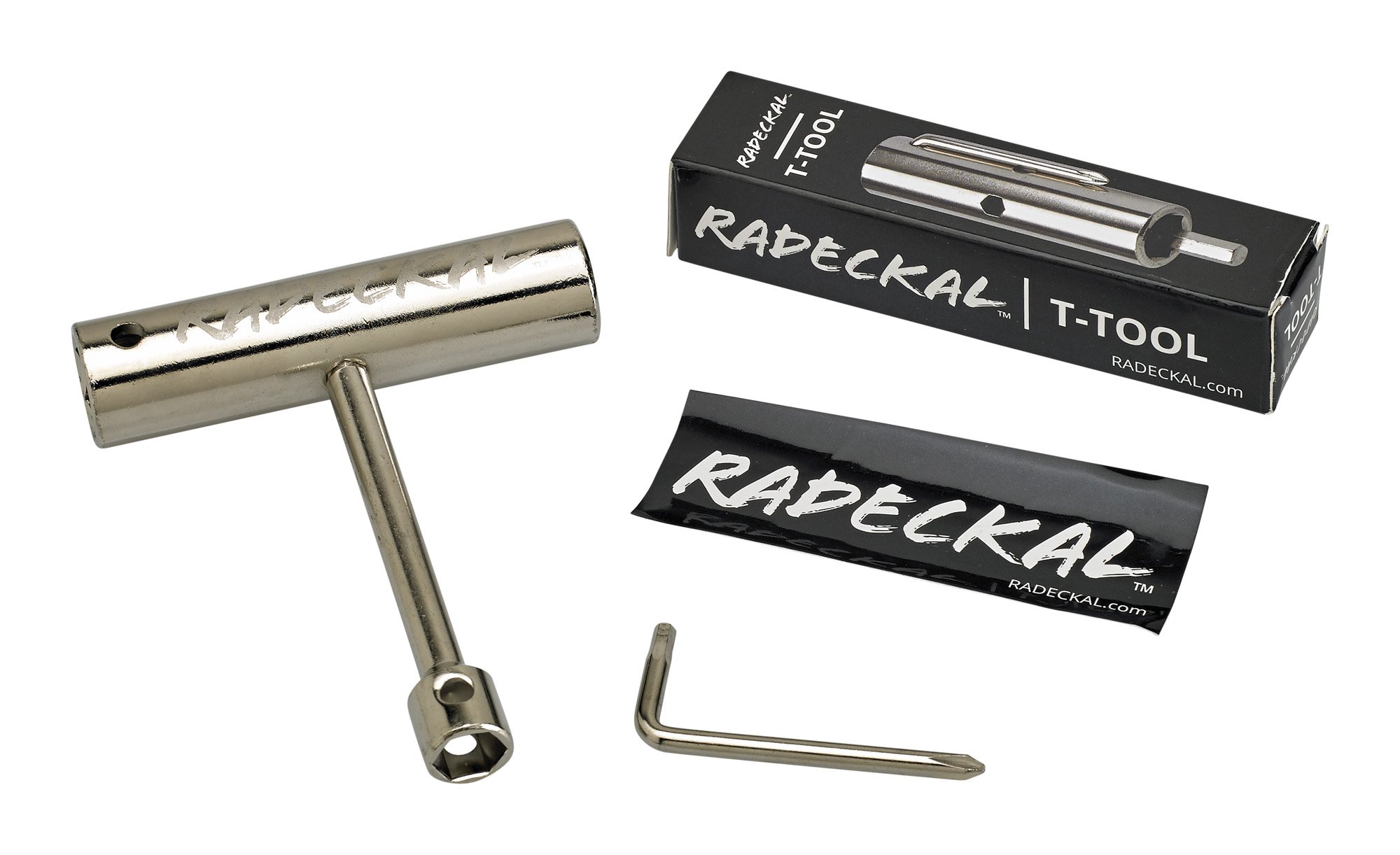 RADECKAL Compact Pocket Skate Tool- T Tool All in One Skate Tool for Skateboards, Collapses to a Compact Size to Fit in Your Pocket (Silver)