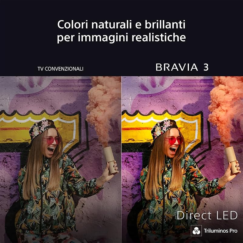 BRAVIA 3 - Direct LED | Altoparlante X-Balanced | Dolby Vision/Atmos | IMAX Enhanced | Google TV (2025) | Google Cast | Apple AirPlay 2| Eco Dashboard 2 | Game Menu 2-75pollici
