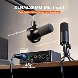 FIFINE USB Audio Interface XLR Mic Input 48V Phantom Power Gain Knob view 3