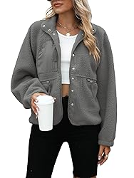 Yanekop Womens Fleece Jacket Fuzzy Long Sleeve