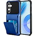 Marphe Wallet Case for Samsung Galaxy S25 Case with 4 Card Credit Card Holder Slot Shockproof Cover Hybrid Heavy Duty Protection Armor Phone Case Compatible with Galaxy S25, Blue
