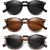 YMRFW Retro Small Round Polarized Sunglasses for Women Vintage Style Circle Sun Glasses UV Protection