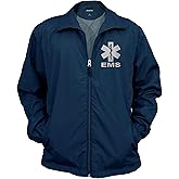 Smart People Clothing EMS Zipped up Windbreaker with Reflective Decorations Front and Back