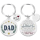 Yobent Gifts for Dad Valentines Day from Daughter, Happy Father Birthday Keychain, I Love My Dad Present Stuff, Thank You Daddy Gift for Men