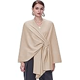 FUGREEN Shawl Wraps for Women Large Warm Cross Front Poncho Sweater Elegant Wedding Travel Shawls Cape for Fall Winter Spring