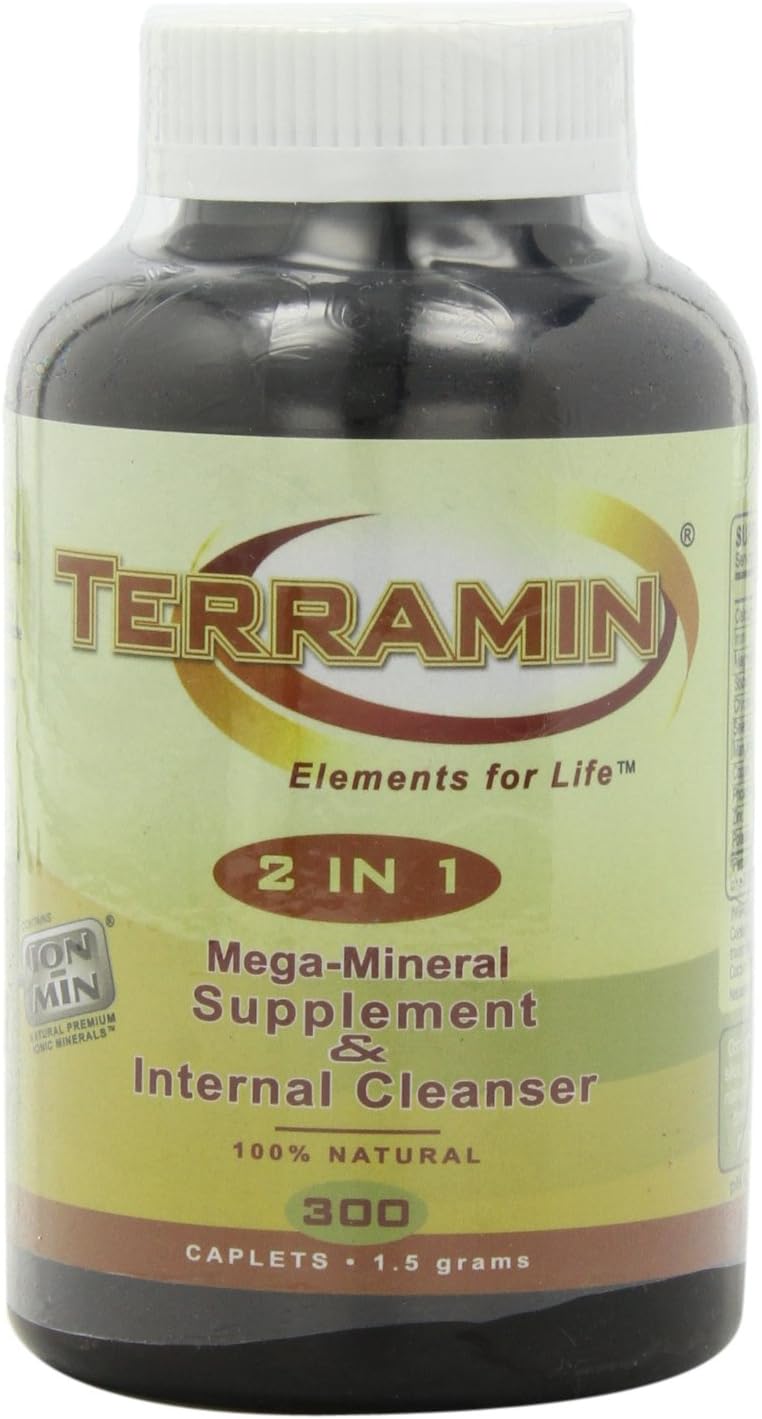 Ion-Min, Terramin 2 in 1, Mega-Mineral Supplement & Internal Cleanser Caplets, 1.5-Grams, 300-Count: Health & Personal Care