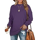 BEUFRI Oversized Sweatshirts for Women Crew Neck Long Sleeve Tunic Shirt Tops for Legging
