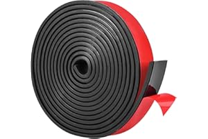 MIUWAUER Adhesive Rubber Strips 1" Wide x1/5" Thick x20' Long Neoprene Sheets, Rolls & Strips with Adhesive Backing Rubber Pads Self Stick Seal Gasket for Matting Padding